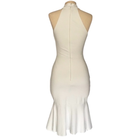 Marciano turtleneck Mock Neck Halter Bodycon Frill midi dress XS - Picture 7 of 7